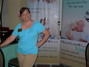 Julie at a bridal show booth